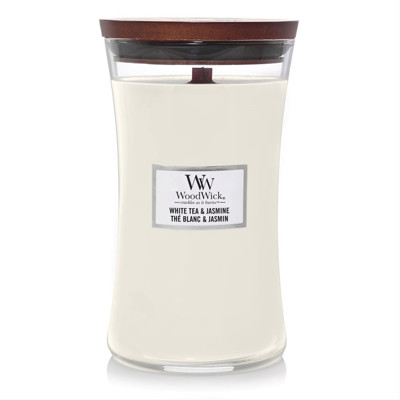 WOODWICK LARGE HOURGLASS WHITE TEA & JASMINE, svece, 609g attēls