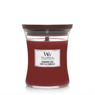 WOODWICK VIDĒJS SMIĻU GLASS CINNAMON CHAI, svece, 275g attēls