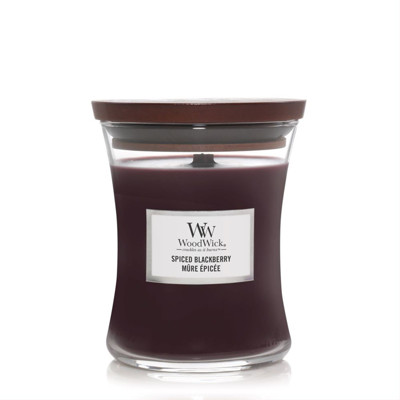 WOODWICK MEDIUM HOURGLASS SPICED BLACKBERRY, svece, 275g attēls