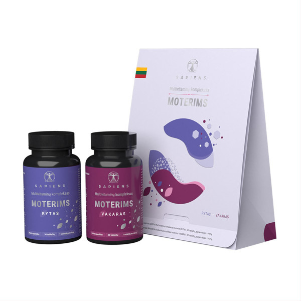 SAPIENS, Multivitamīnu komplekss sievietēm (rīts + vakars), 60 tabletes attēls