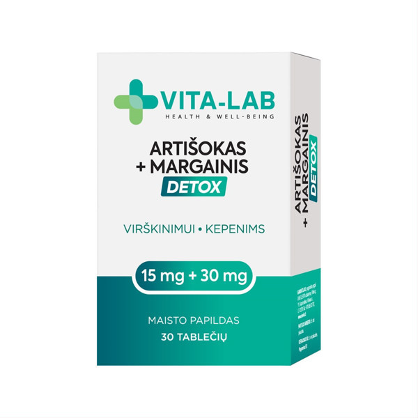 VITA-LAB ARTIŠOKS + MĀRDADZIS DETOX, 30 tabletes attēls