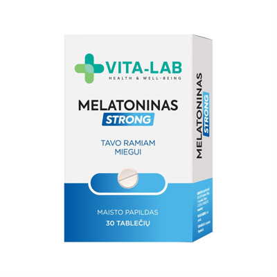 VITA-LAB MELATONĪNS STRONG, 30 tabletes attēls