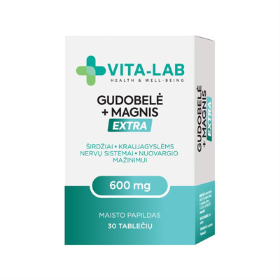 VITA-LAB VILKĀBELE 600 SU MAGNIJU EXTRA, 30 tabletes attēls