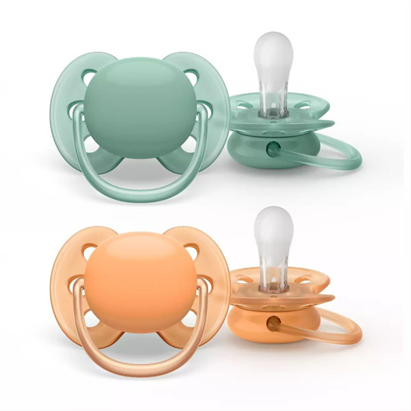 PHILIPS AVENT, silikona knupis, 0-6 mēn., mīksts nedekorēts M, SCF091/03 , 2 gab. attēls