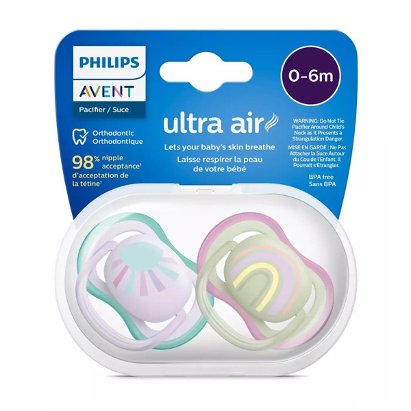 PHILIPS AVENT, silikona knupis, 0-6 mēn., Ultra Air, SCF085/59, 2 gab. attēls