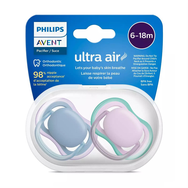 PHILIPS AVENT, silikona knupis, 6-18 mēn., Ultra Air, SCF085/34, 2 gab. attēls