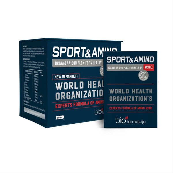 SPORT&AMINO W.H.O, pulveris iekšķīgi lietojama šķīduma pagatavošanai, 14 iepakojumi attēls