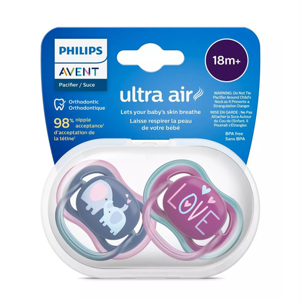 PHILIPS AVENT, silikona knupis, 18+ mēn., Ultra Air, SCF349/22, 2 gab. attēls