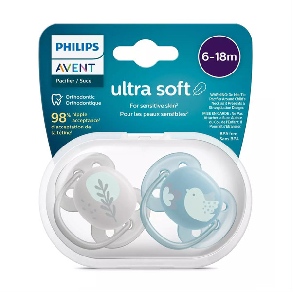 PHILIPS AVENT, silikona knupis, 6-8 mēn, mīksts dekorēts M, SCF091/15, 2 gab. attēls