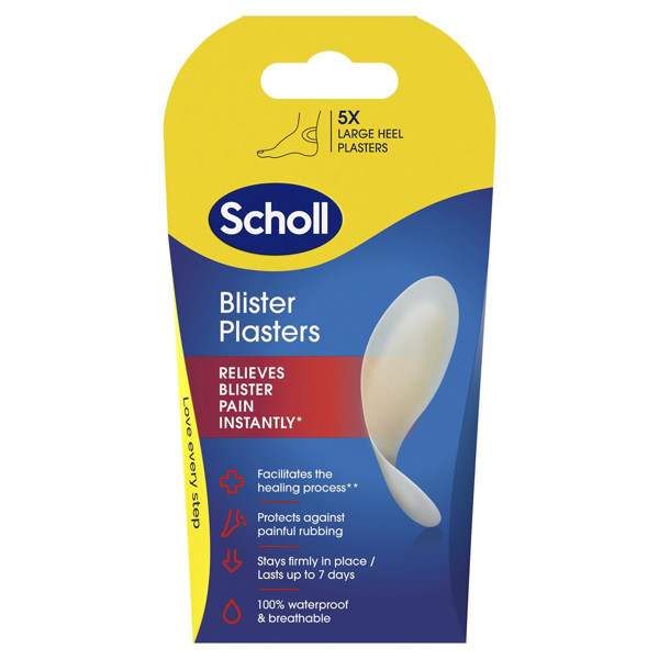 SCHOLL, lielie plāksteri papēžu tulznām, 5 gab. attēls