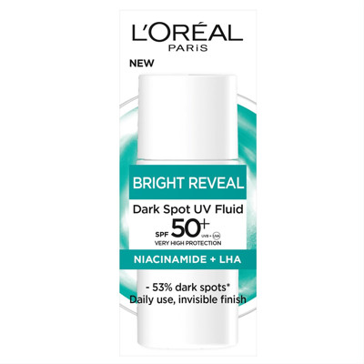L'Oreal Paris Bright Reveal tumšos plankumus izgaismojošs UV aizsardzības šķidrums ar SPF 50+, 50 ml attēls