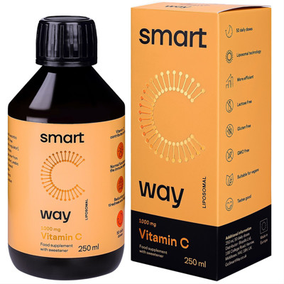 SMART WAY liposomu C vitamīns apelsīns 1000 mg, apelsīnu garša, 250 ml attēls