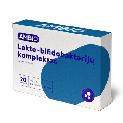 AMBIO lakto-bifidobaktēriju komplekss, 20 kapsulas attēls