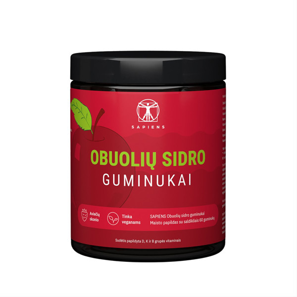 SAPIENS, ābolu sidra gumijas, 60 gumijas attēls