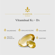 Gamtos namai vitamīni D3+K2, 60 kapsulas attēls