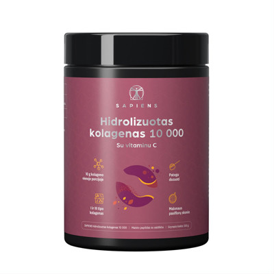 SAPIENS, hidrolizēts kolagēns, 10000 mg, pasifloras garša, 330 g attēls