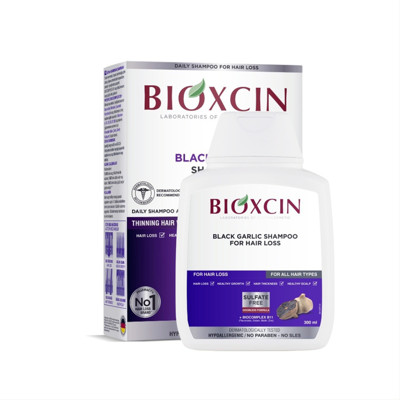BIOXCIN, šampūns pret matu izkrišanu ar melno ķiploku, 300 ml attēls