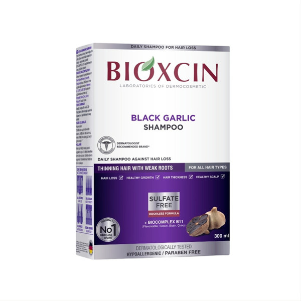 BIOXCIN, шампунь от выпадения волос с черным чесноком, 300 мл изображение