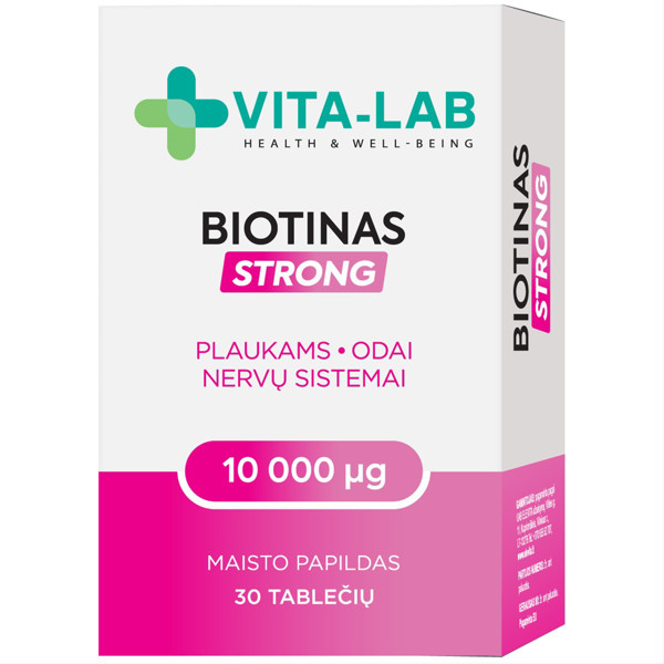 VITA-LAB BIOTĪNS STRONG, 10 000 µg, 30 tabletes attēls