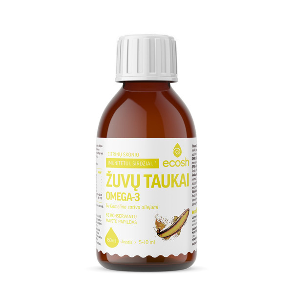 ECOSH zivju eļļa ar Camelina sativa eļļu, citrona garša, 150 ml attēls