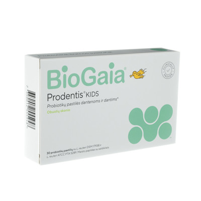 BIOGAIA PRODENTIS KIDS, ābolu garša, no trīs gadu vecuma, 30 sūkājamās tabletes attēls
