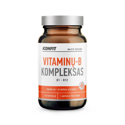 ICONFIT, B vitamīnu komplekss (B1 - B12), 90 kapsulas attēls
