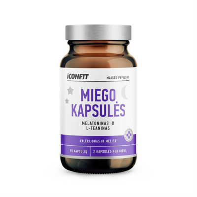 ICONFIT, miega kapsulas, melatonīns un melisa, 90 kapsulas attēls