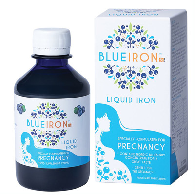 BLUEIRON PREGNANCY, šķidrs uztura bagātinātājs ar dzelzi, 250 ml attēls