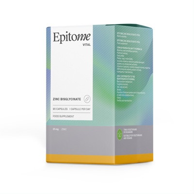 EPITOME VITAL ZINC BISGLYCINATE 25 mg, 90 kapsulas attēls