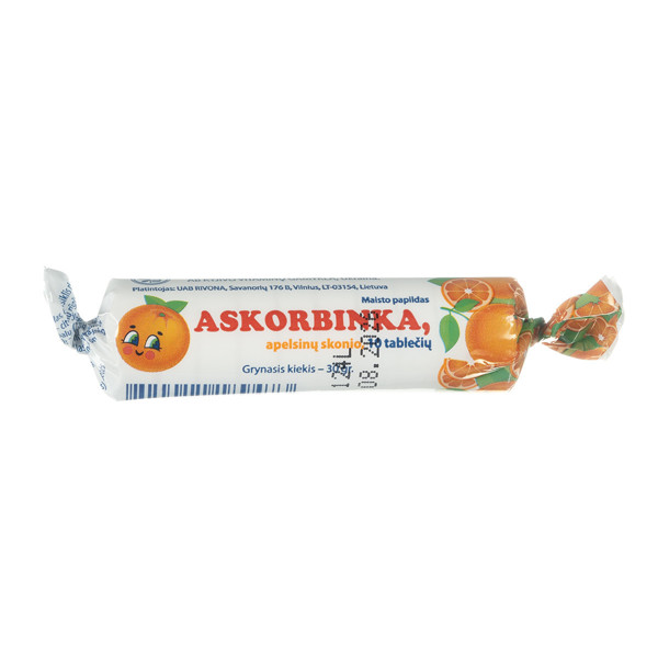 ASKORBINKA, apelsīnu aromāts, 10 tabletes attēls