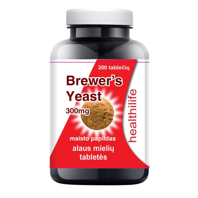 HEALTHILIFE BREWERS YEAST, alus raugs, 300 mg, 300 tabletes attēls