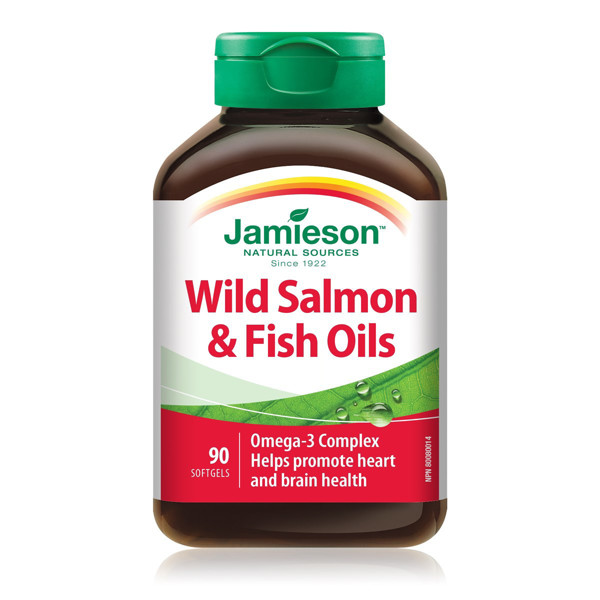 JAMIESON WILD SALMON & FISH OIL, zivju eļļa, 1000 mg, 90 mīkstās kapsulas attēls