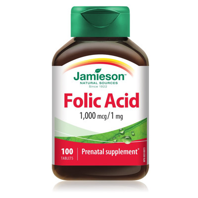 JAMIESON FOLIC AID, 1 mg, 100 tabletes attēls