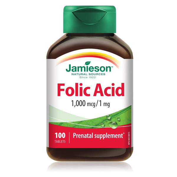 JAMIESON FOLIC AID, 1 mg, 100 tabletes attēls