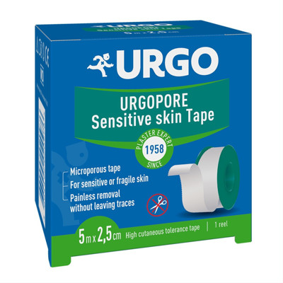 URGO PORE, celulozes plāksteris, uz ruļļa, 5 m x 2,50 cm attēls