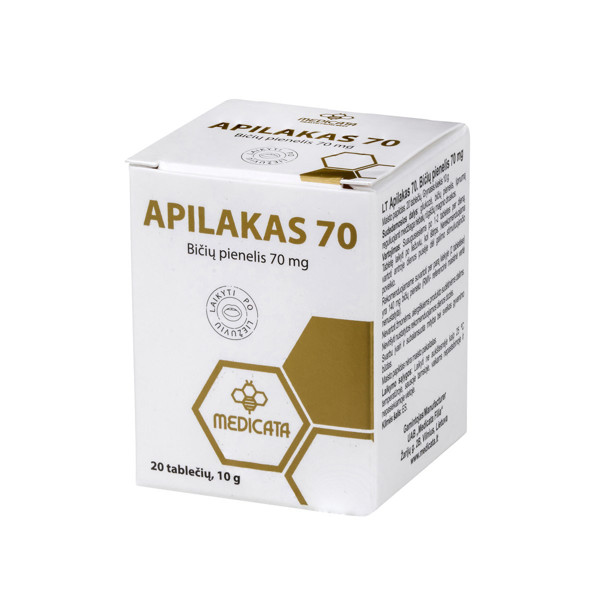 APILAKAS, bišu pieniņš, 70 mg, 20 tabletes attēls