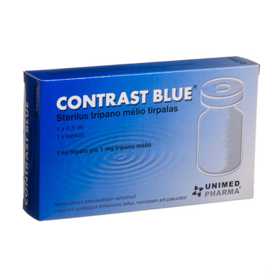 UNIMED PHARMA CONTRAST BLUE, sterils tripāna miltu šķīdums, 0,5 ml attēls