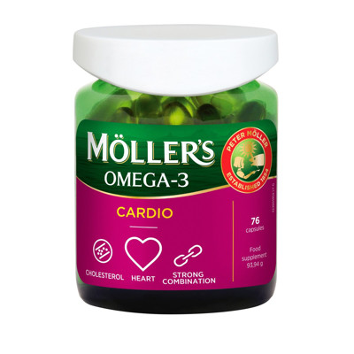 MOLLER'S ZIVJU EĻĻA OMEGA-3 CARDIO, 76 kapsulas attēls