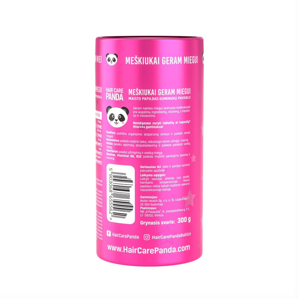 HAIR CARE PANDA LĀCĪŠI LABAM MIEGAM, 60 gumijas attēls