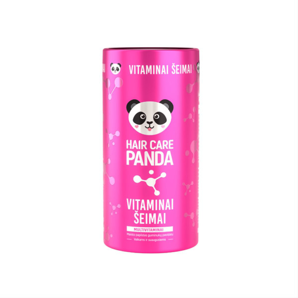 HAIR CARE PANDA VITAMĪNI ĢIMENEI, gumiji, 60 gumiji attēls