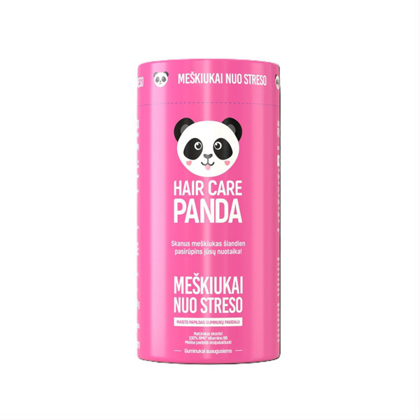HAIR CARE PANDA LĀCĪŠI PRET STRESU, persiku aromāts, 60 gumijas attēls