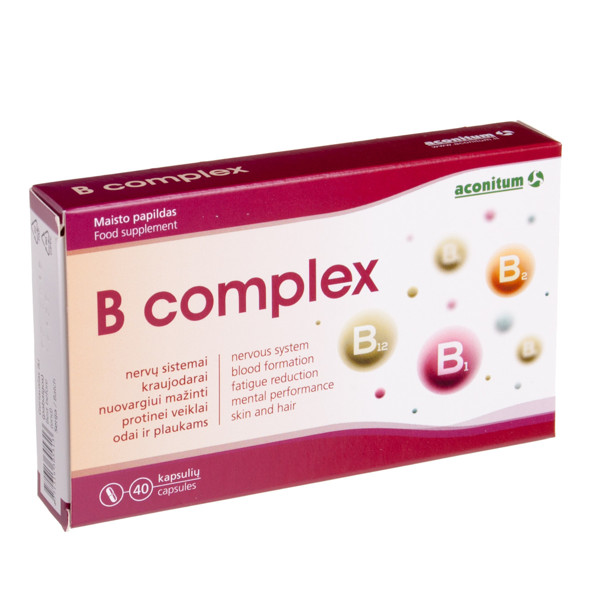 B COMPLEX, 40 kapsulas attēls