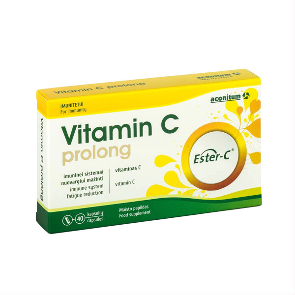 VITAMIN C PROLONG, 40 kapsulas attēls