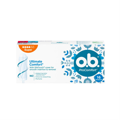O.B. PRO COMFORT SUPER, tamponi, 16 gab. attēls