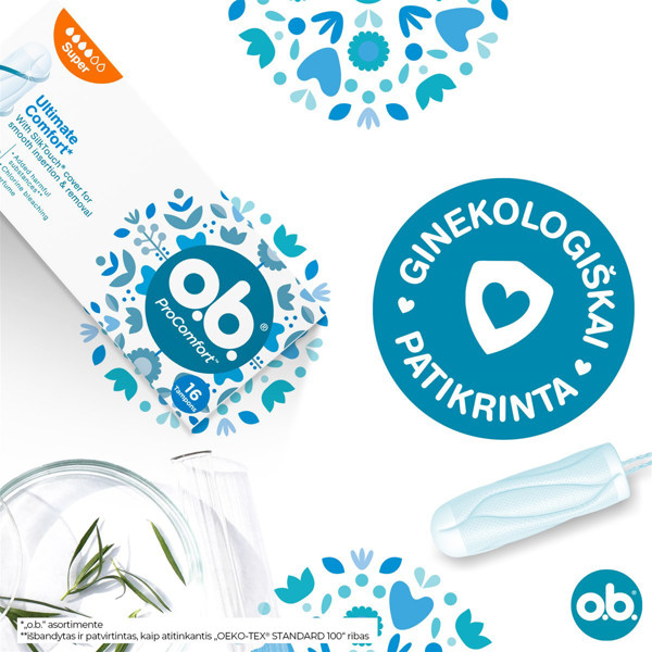 O.B. PRO COMFORT SUPER, tamponi, 16 gab. attēls