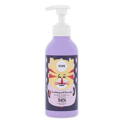 YOPE Dabīga dušas želeja bērniem, "Dzērvenes un lavanda", 400ml. attēls