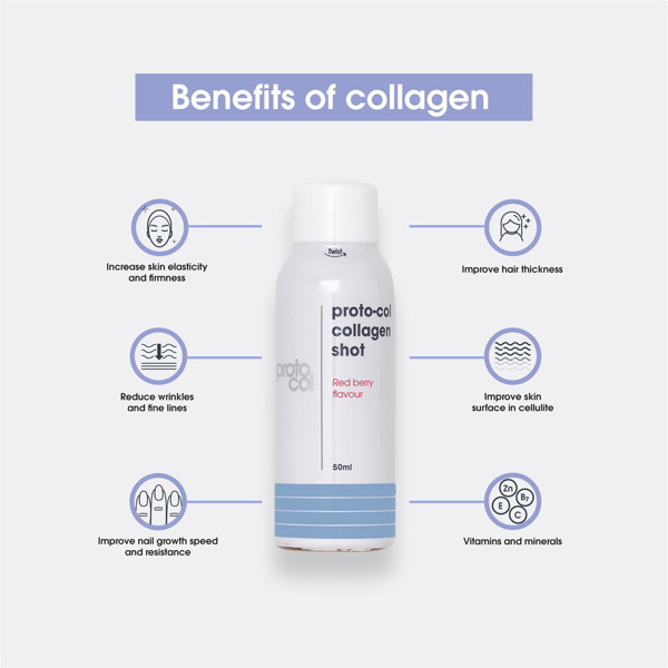 PROTO-COL COLLAGEN SHOTS, sarkano ogu aromāts, 10 flakoni attēls