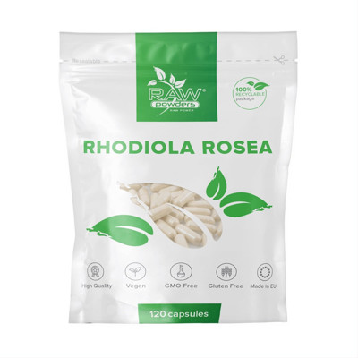 RAW POWDERS Rodiola Rosea экстракт, 500 мг, 120 капсул изображение