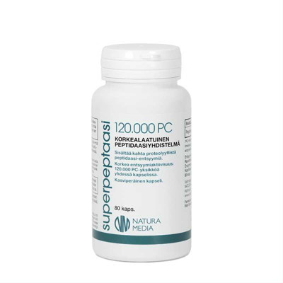 NATURA MEDIA SUPERPEPTĀZE  120000 PC, 80 kapsulas attēls