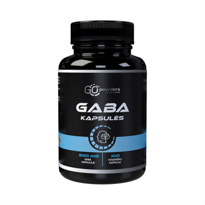 GO POWDERS GABA, 500 mg, 100 kapsulas attēls